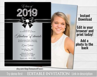 class of 2019 graduation invitation template graduation etsy