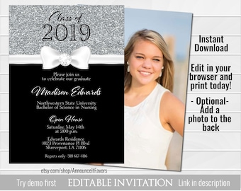 class of 2019 graduation invitation template graduation etsy