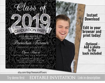 chalkboard graduation invitations college