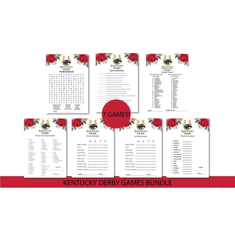 Matching Kentucky Derby Game Bundle