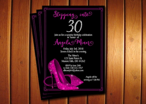 Hot Pink Glitter Chaussures Invitation Anniversaire Etsy Hot Pink Glitter Chaussures Invitation Anniversaire Etsy