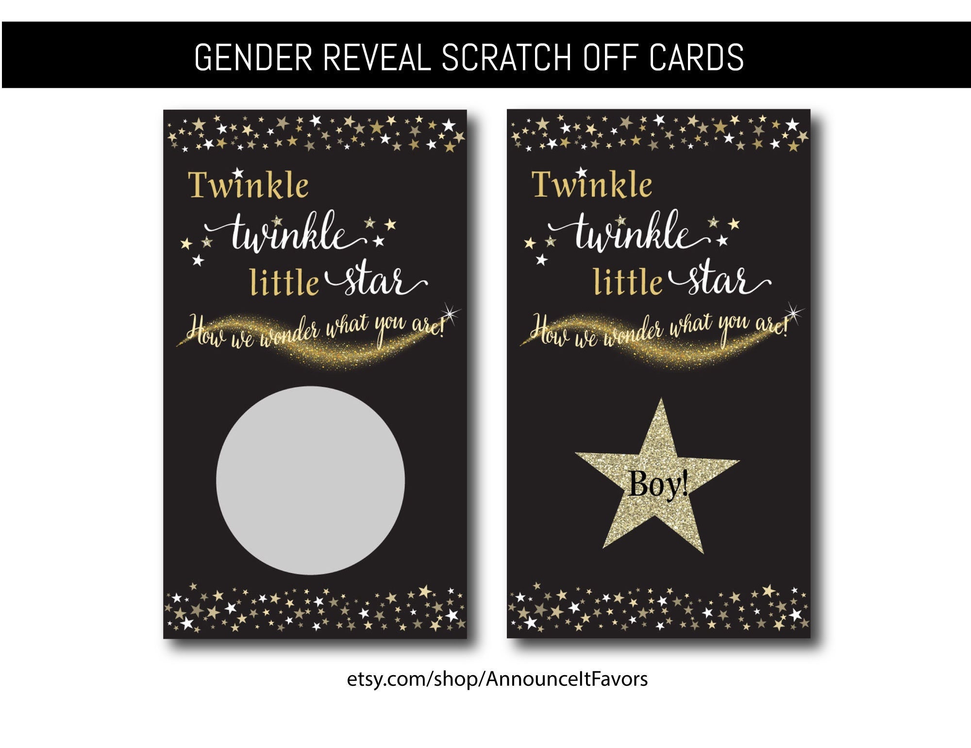 DIY Scratch Off Game for Baby Shower Pack of 24 Cards Twinkle Little Star Gender Reveal Scratch Off Cards DIY Scratch Off Game for Baby Shower Pack of 24 Cards Twinkle Little Star Gender Reveal Scratch Off Cards