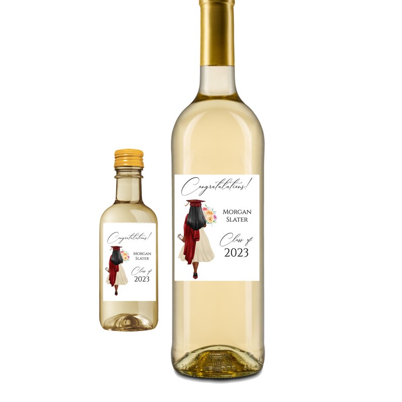 Matching Graduation Wine Label Darker