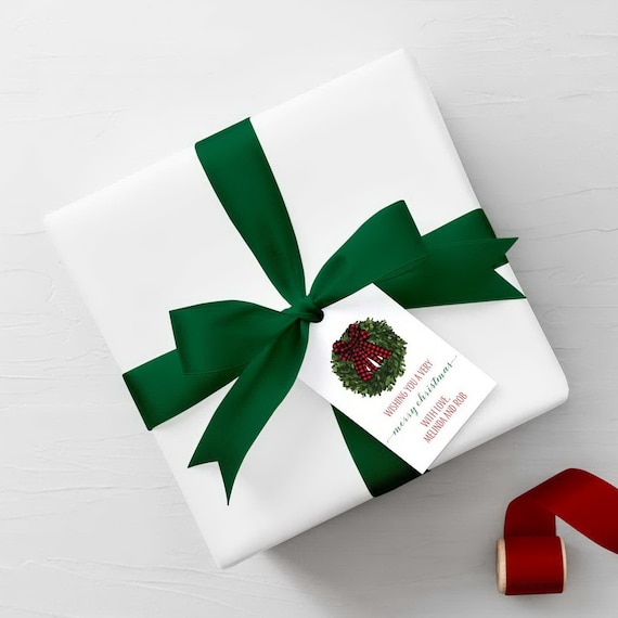 Personalized Christmas Gift Printed Personalized Christmas Handmade Gift Wrapping Name 2 5 X 3 5 Inch Holiday Party Packaging By Announce It Catch My Party
