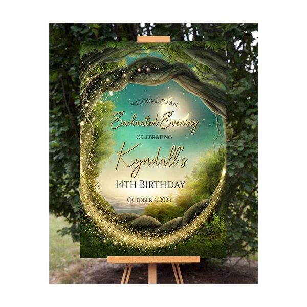 Enchanted Forest Welcome Sign, Enchanted Welcome Signs, Printable Party Sign, Magical Themed Party Signs, Instant Access, Enchanted Evening