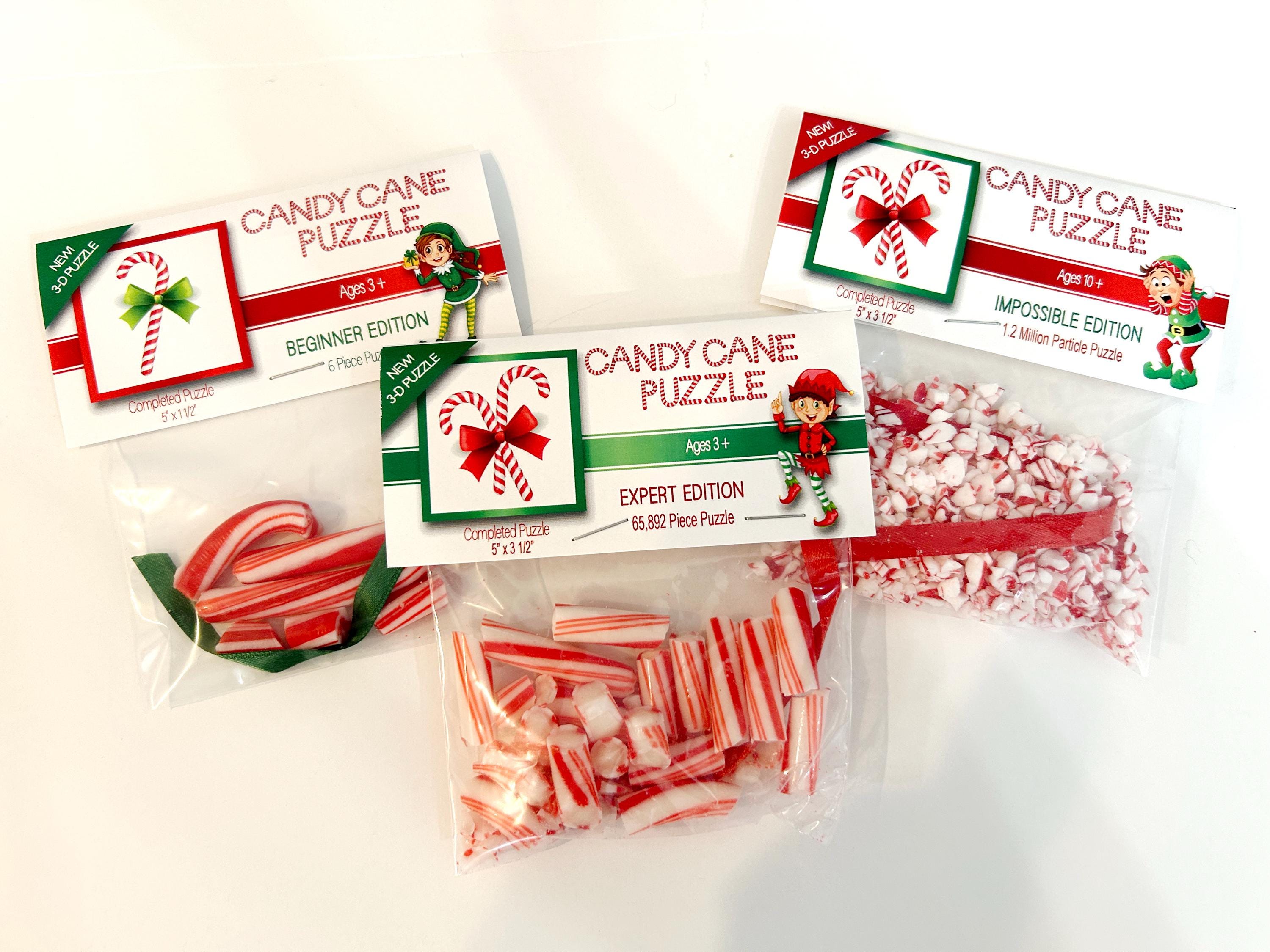 Christmas Candy Cane Puzzle, Funny Stocking Stuffer, White