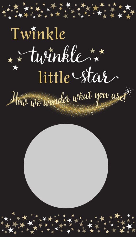 DIY Scratch Off Game for Baby Shower Twinkle Little Star Gender Reveal Scratch Off Cards Pack of 24 Cards 