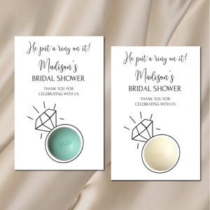 Regalos para despedida de soltera con anillo EOS, regalos para despedida de soltera con bálsamo labial EOS con anillo de diamantes, soporte imprimible minimalista para bálsamo labial EOS