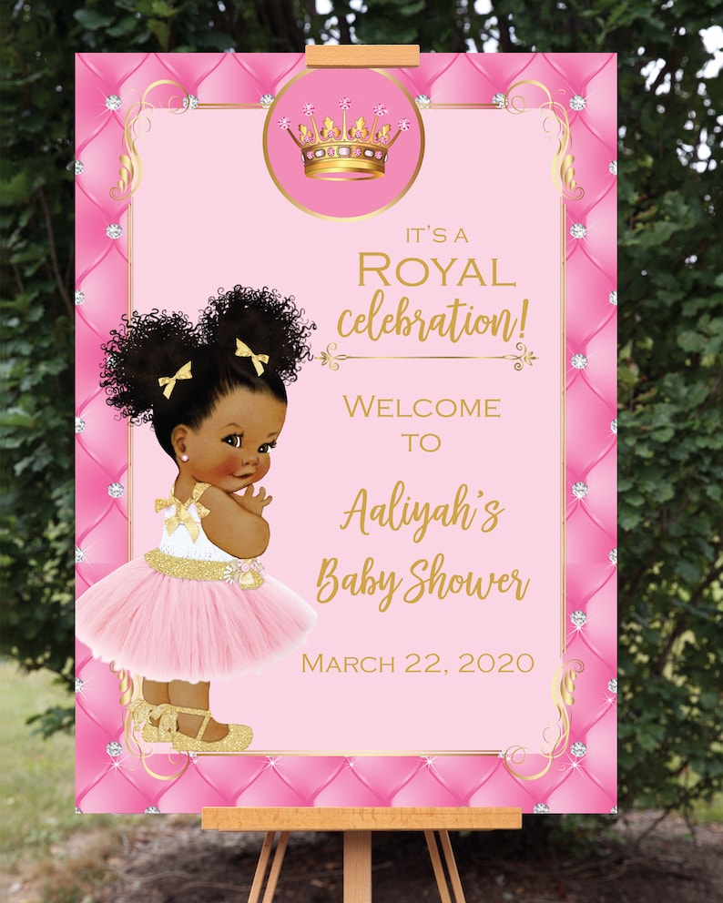 Matching Princess Baby Shower Welcome Sign