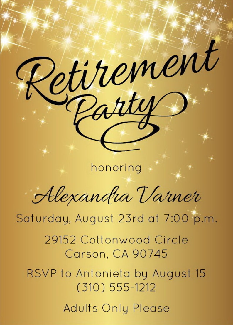 Elegant Retirement Invitation