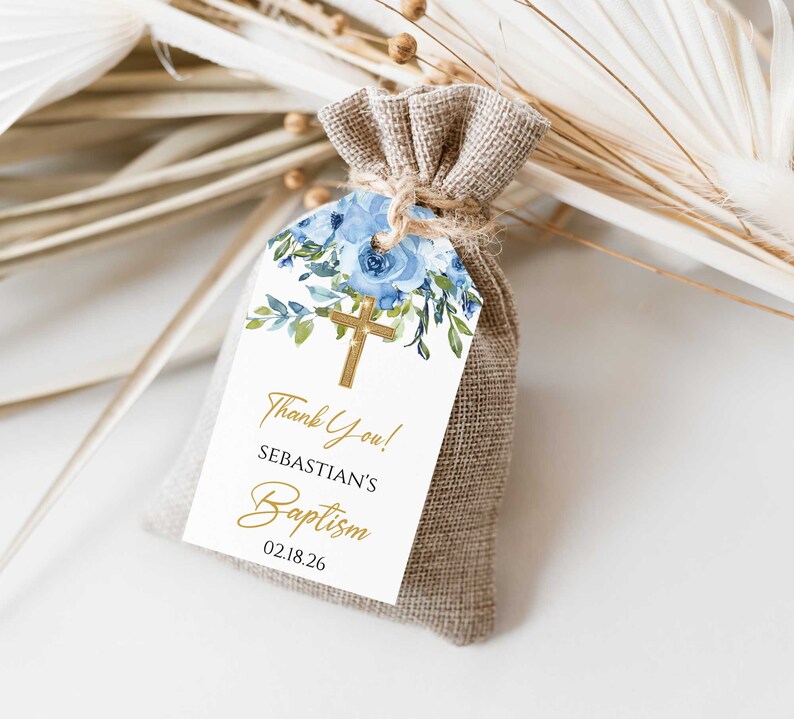 First Holy Communion Baptism Boy Tag