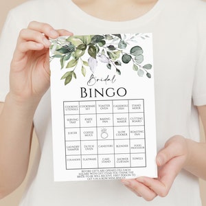 Matching Greenery Bridal Shower Bingo Game, sold separately