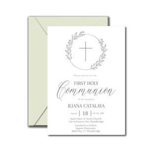 Matching Minimalist Communion Invitation
