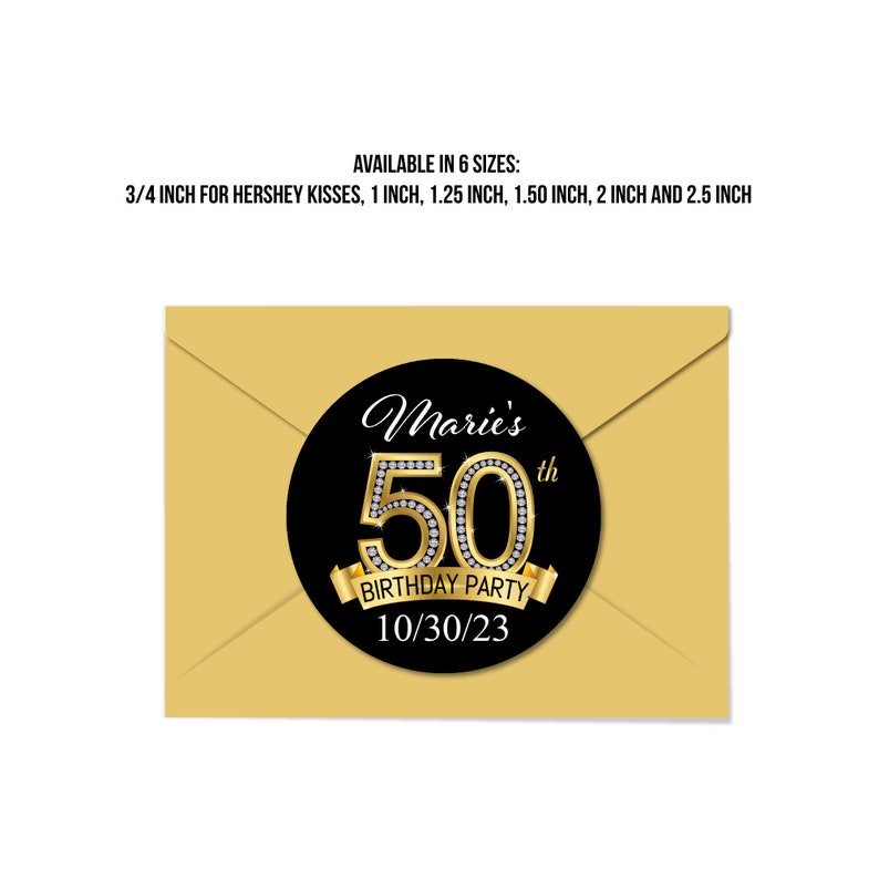 50th Birthday Hershey Kisses Stickers Personalized Diamond - Etsy