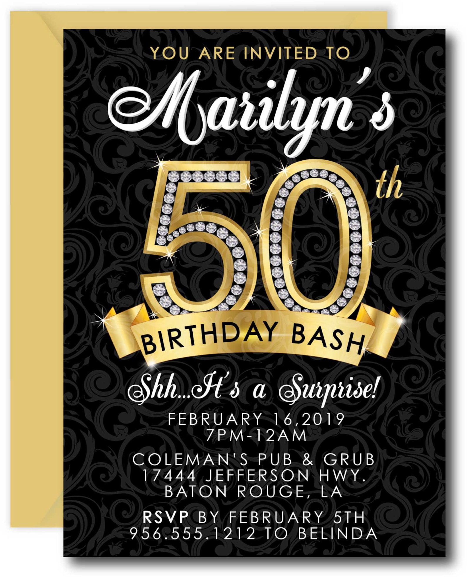 Surprise 50th Birthday Party Invitations 50th Birthday - Etsy