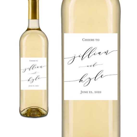 Modern Calligraphy Wedding Wine Labels Printed Il_570xn