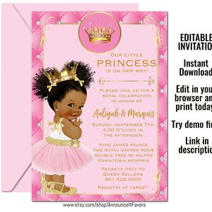Matching Princess Baby Shower Invitation