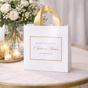 Wedding Welcome Bag Gold Ribbon