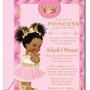 Matching Royal Princess Baby Shower Invitation