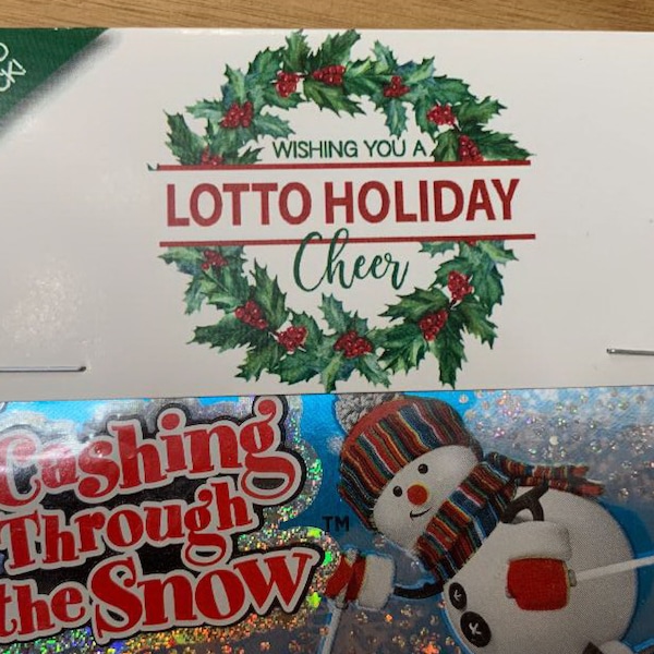 Christmas Lottery Gift Card Holder, Wishing You a Lotto Holiday Cheer, Holiday Secret Santa Printed