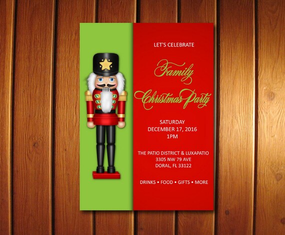 Nutcracker Invitation, Nutcracker Christmas Invitation, Office Party Invite Il_570xn