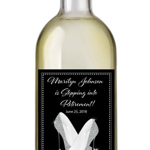 Matching Heels Retirement Wine Labels