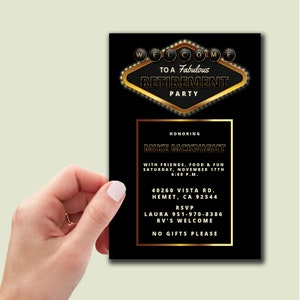 Las Vegas Retirement Invitation Retirement Party Invitation - Etsy