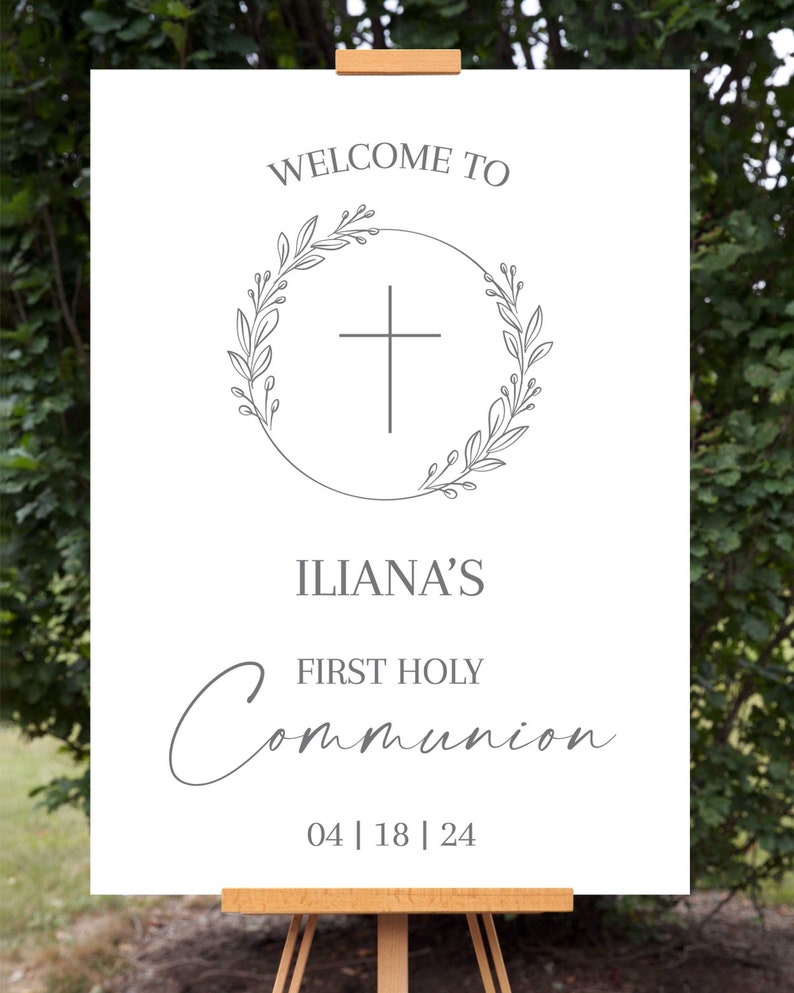 Printable Minimalist Communion Sign