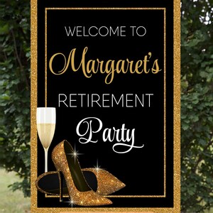 Matching Stepping into Retirement Welcome Sign