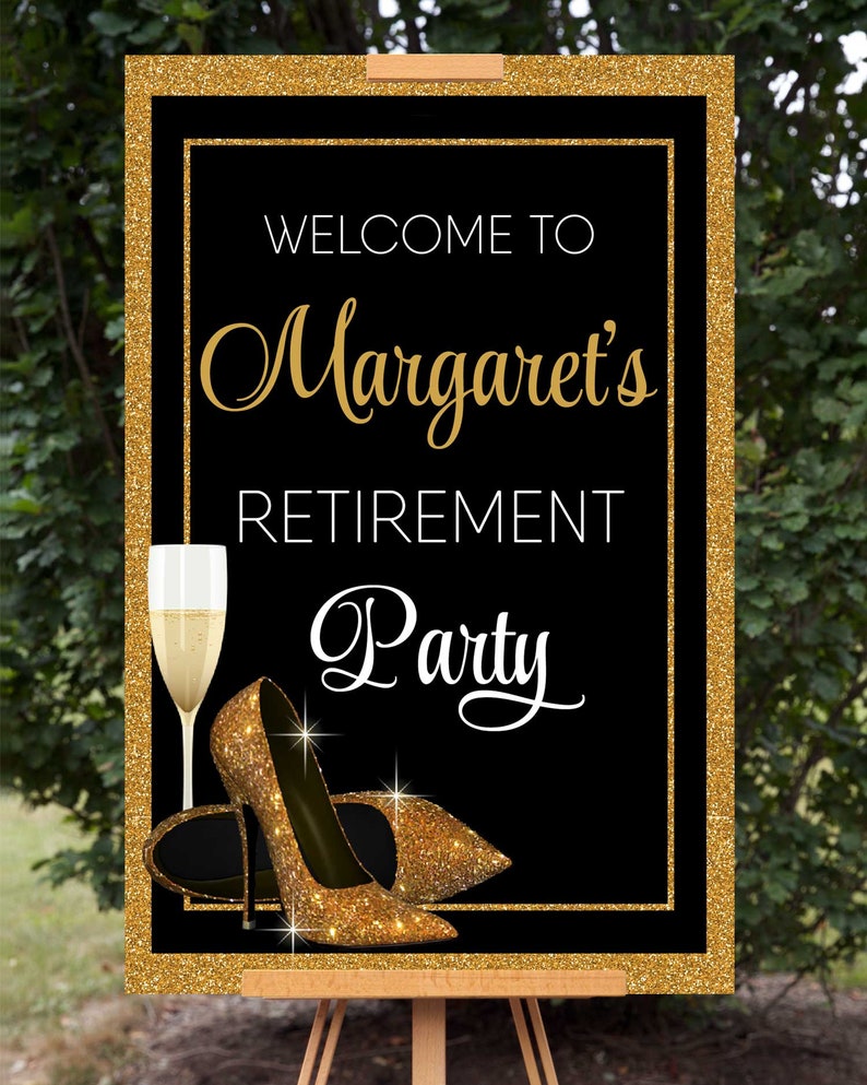 Matching Stepping into Retirement Welcome Sign