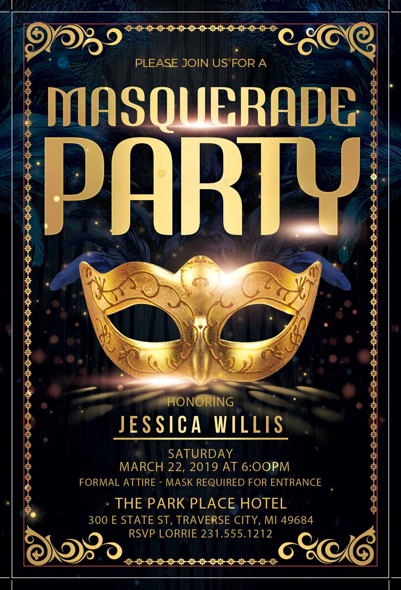 mardi gras invitation sweet 16