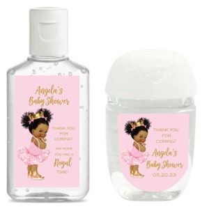 Matching Royal Princess Baby Shower Hand Sanitizer Labels