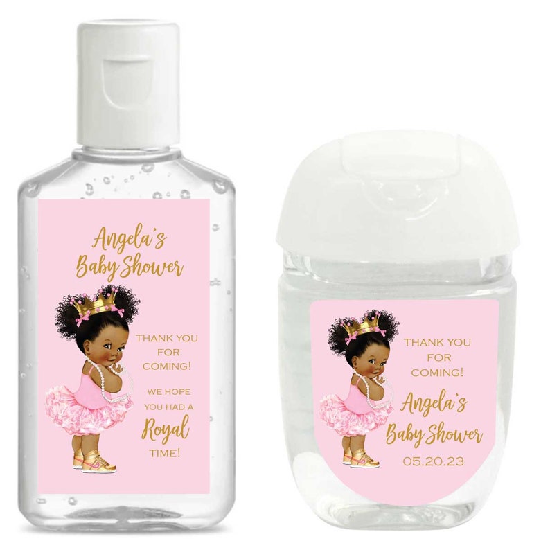Matching Royal Princess Baby Shower Hand Sanitizer Labels