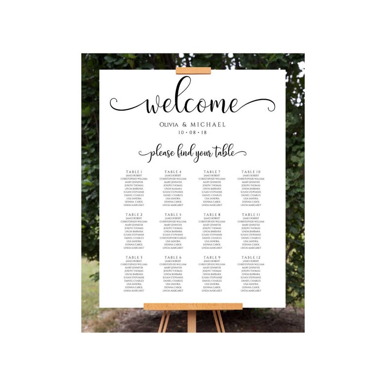 Seating Chart Template Etsy