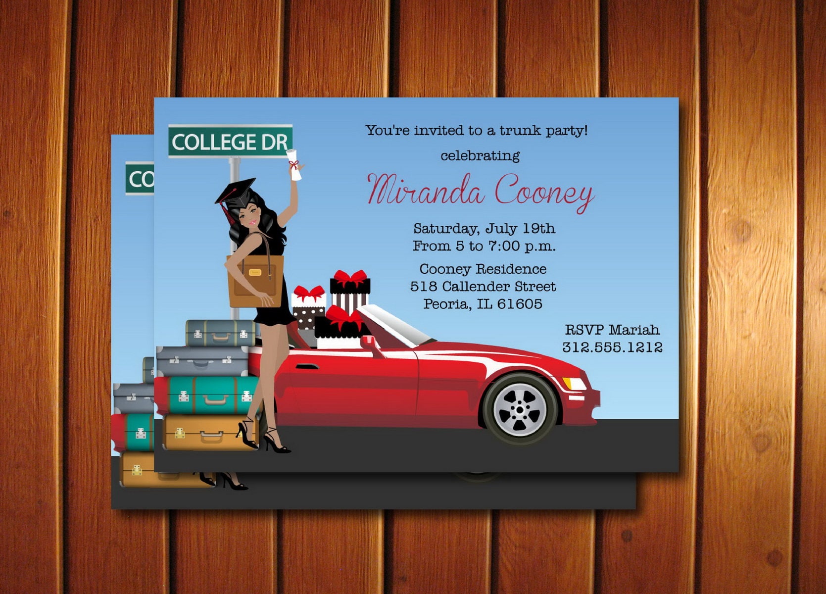 Graduation Trunk Party Invitations Printable Graduation | Etsy