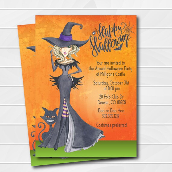 witch halloween invitation costume party invitation adult costume party invites