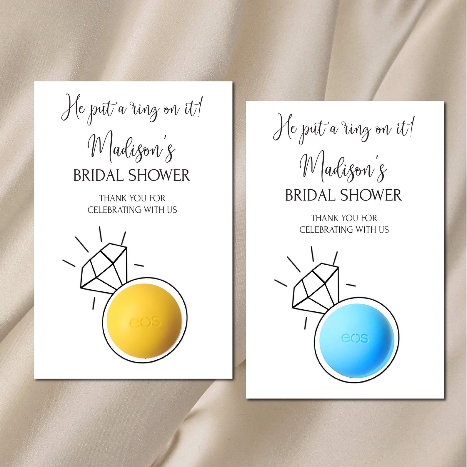 Ring EOS Bridal Shower Favor, Diamond Ring EOS Lip Balm Bridal Shower ...