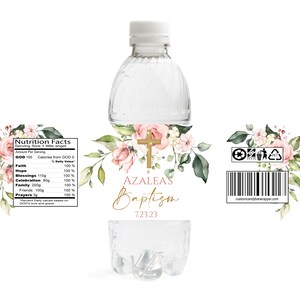 Matching Blush Water Bottle Labels