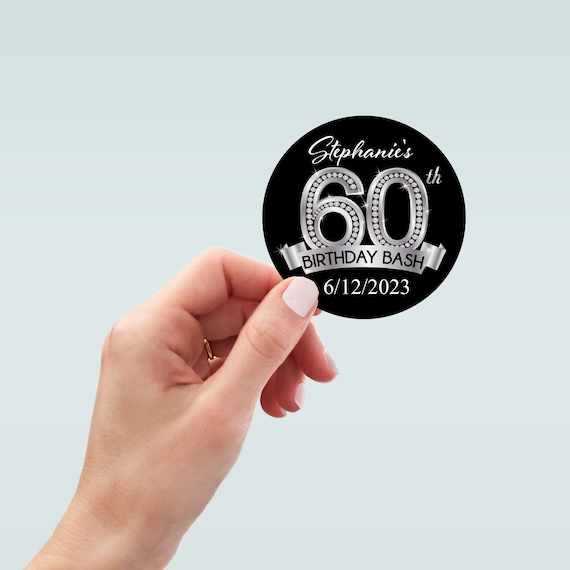 60th Birthday Stickers Personalized Birthday Sticker High Etsy 日本