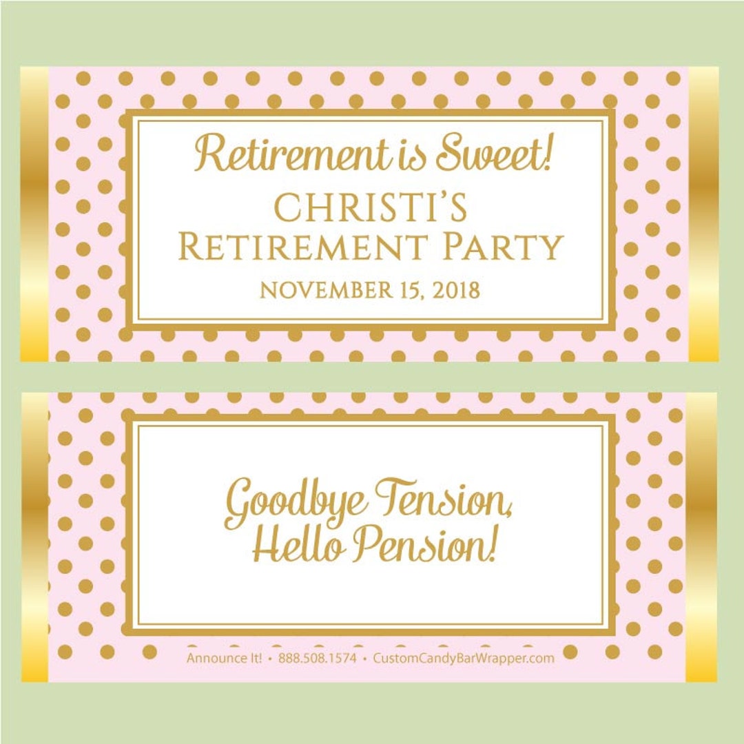 Retirement Candy Bar Wrappers Retirement is Sweet Candy Etsy