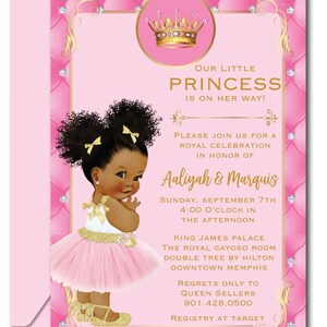 Royal Princess Baby Shower Invitation, Puff Balls