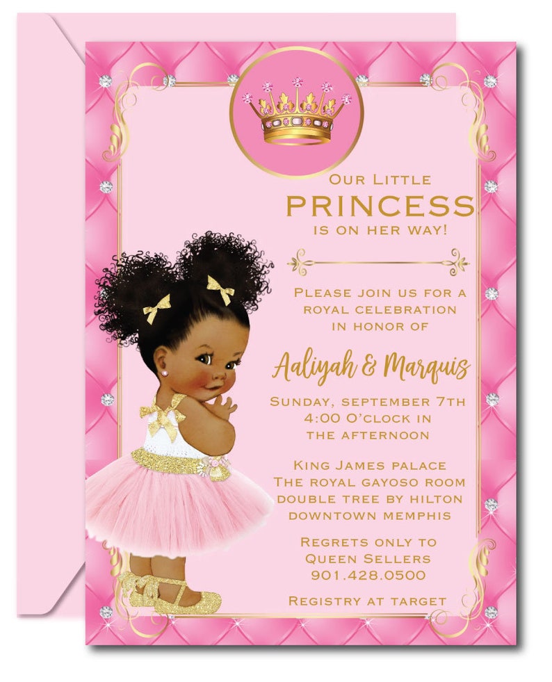 Royal Princess Baby Shower Invitation, Puff Balls