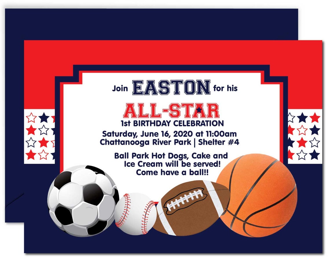 All Star Birthday Invitation All Star Invitation Editable - Etsy