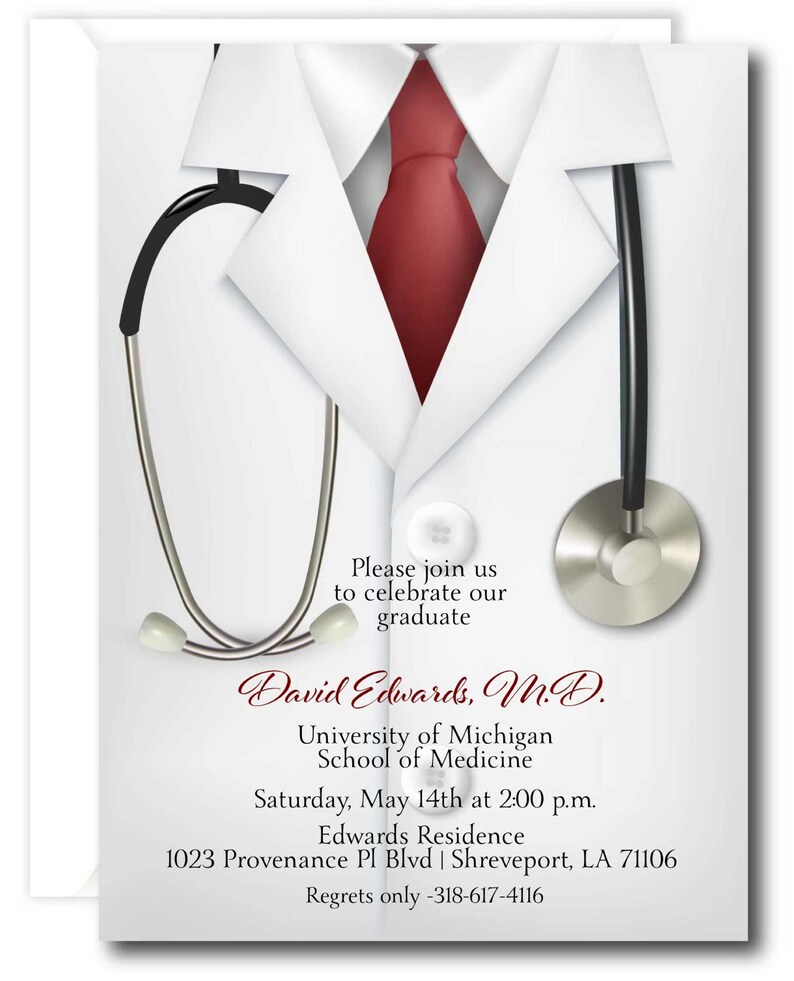 Doctor Invitation Medical School Doctor Graduation Etsy