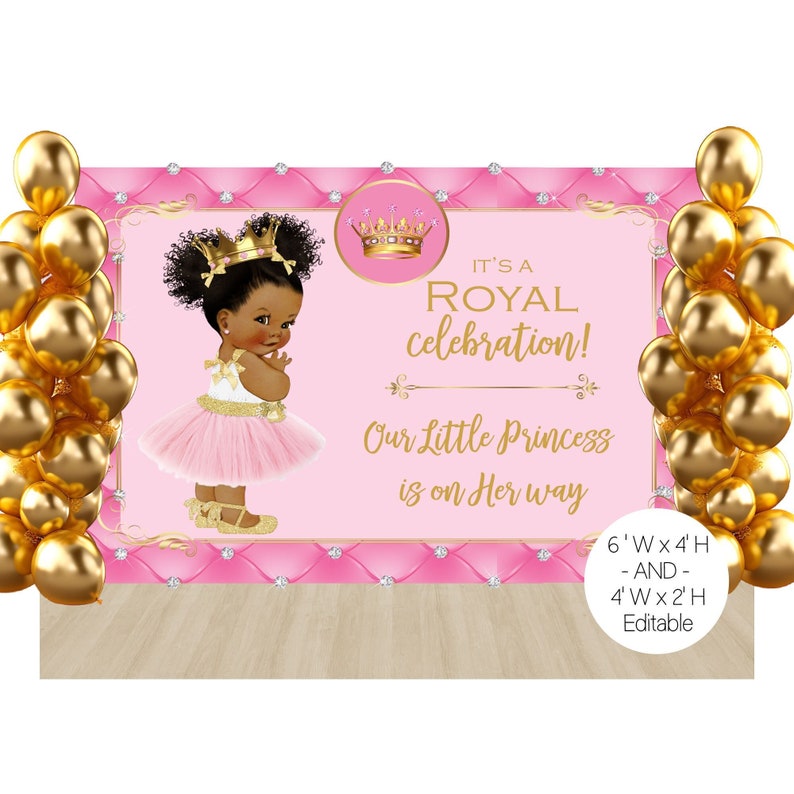 Royal Princess Baby Shower Backdrop (Digital Download) image 1