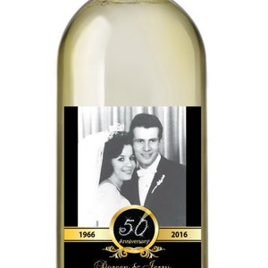 Personalized Photo Anniversary Wine Label