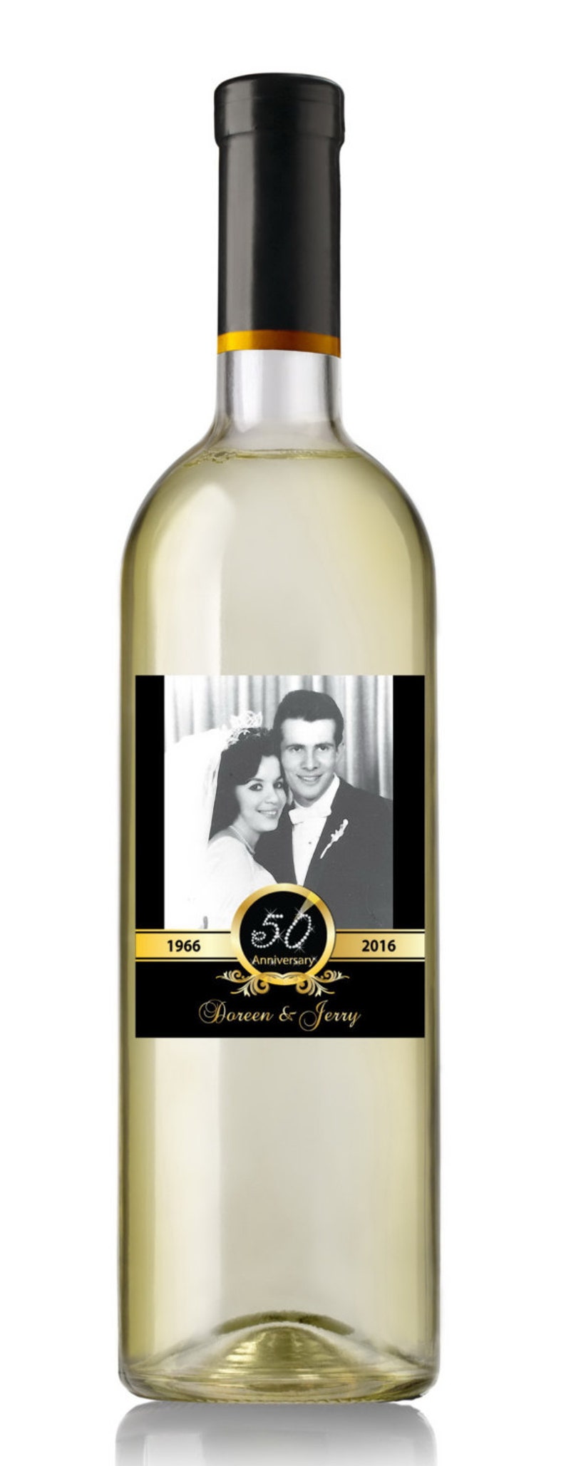 Personalized Photo Anniversary Wine Label