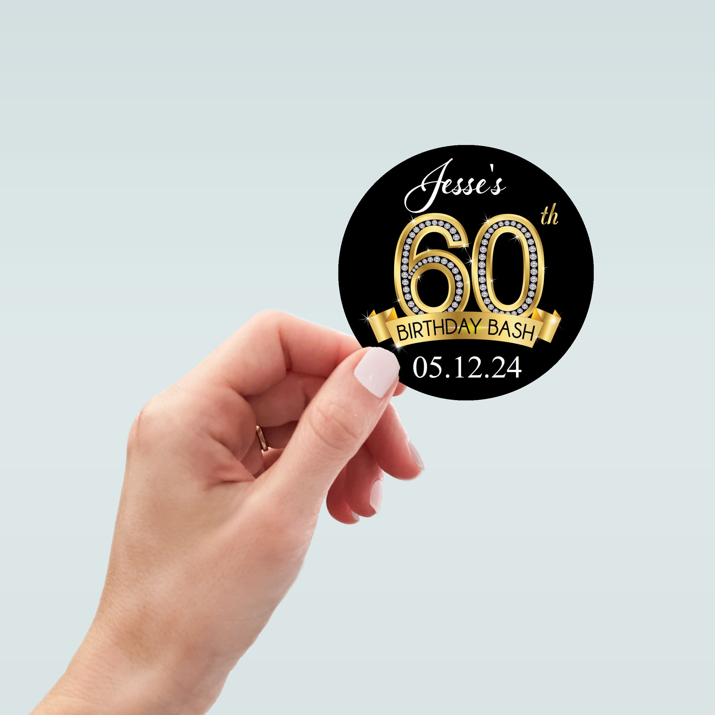 60th Birthday Stickers Personalized Birthday Sticker High Etsy 日本