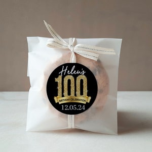 Matching 100th Birthday Favor Stickers