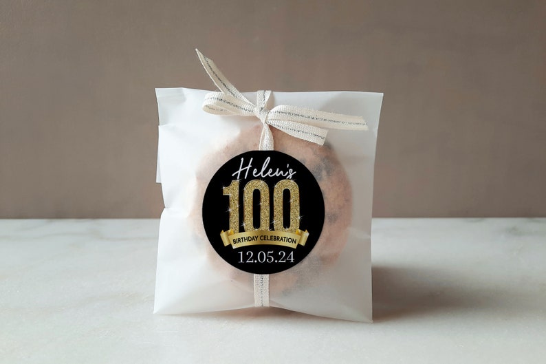 Matching 100th Birthday Favor Stickers